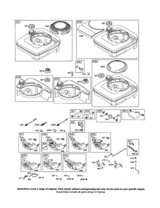 Fuel Tank Diagram and Parts List for 12J800-1738-A1  Briggs and Stratton Engine